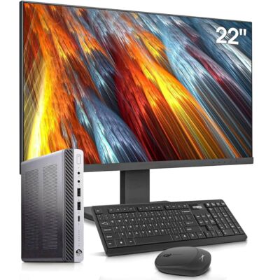 HP ProDesk 800 G3 Mini PC Core I5 7500 4x3400/8GB/240GB  SSD + 22" Wide LCD Monitorral +Win