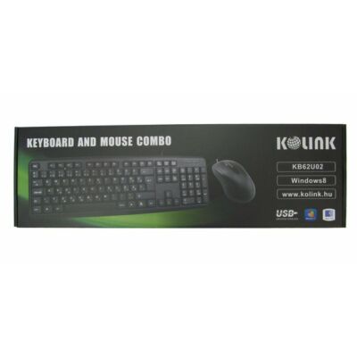 Kolink KB62U02 USB Fekete Magyar Billentyűzet + Egér, ÚJ