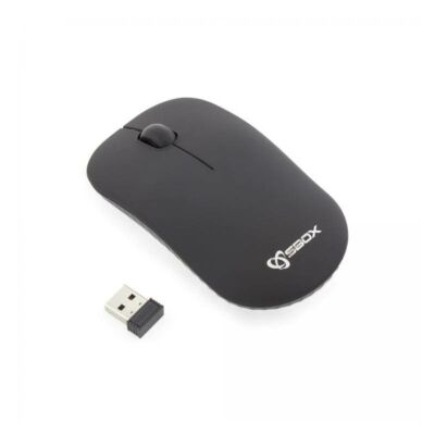 SBOX WM-384B Vezeték nélküli egér, fekete, Új