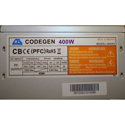 450W Codegen 400XX tápegység 24+4 pin