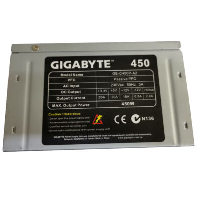 450W Gigabyte GE-C450P-A2 tápegység 24+4 pin
