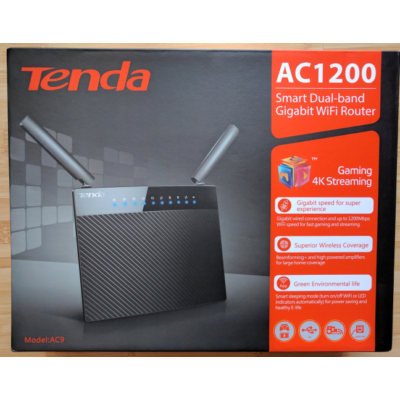 Tenda AC9 AC1200 1200Mbps 2 ant. wifi router 1xWAN, 4xgigabit LAN ÚJ bontott