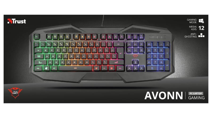 Trust GXT 830-RW Avonn GAMER billentyűzet USB ÚJ
