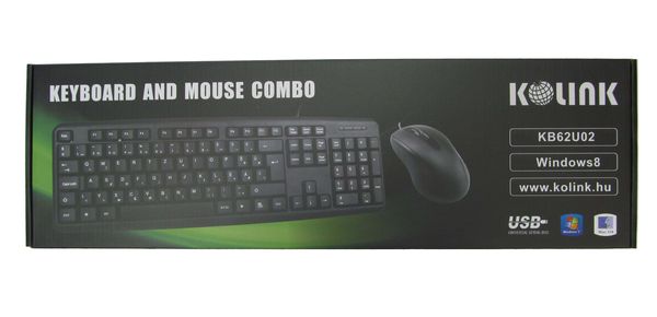 Kolink KB62U02 USB Fekete Magyar Billentyűzet + Egér, ÚJ