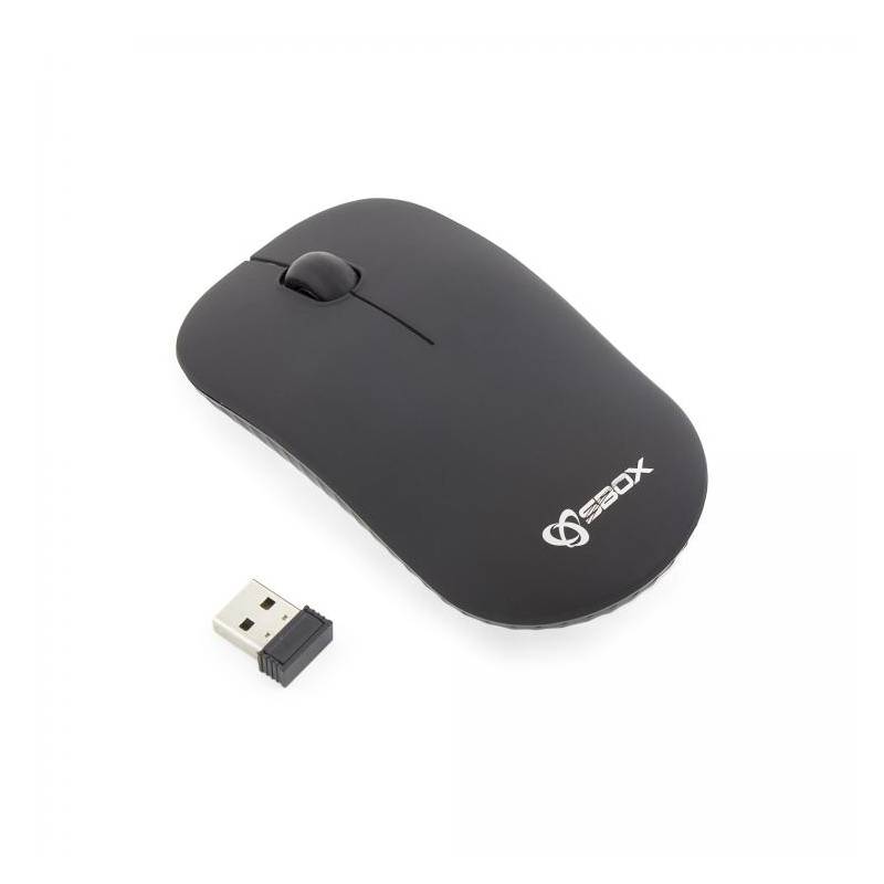 SBOX WM-384B Vezeték nélküli egér, fekete, Új