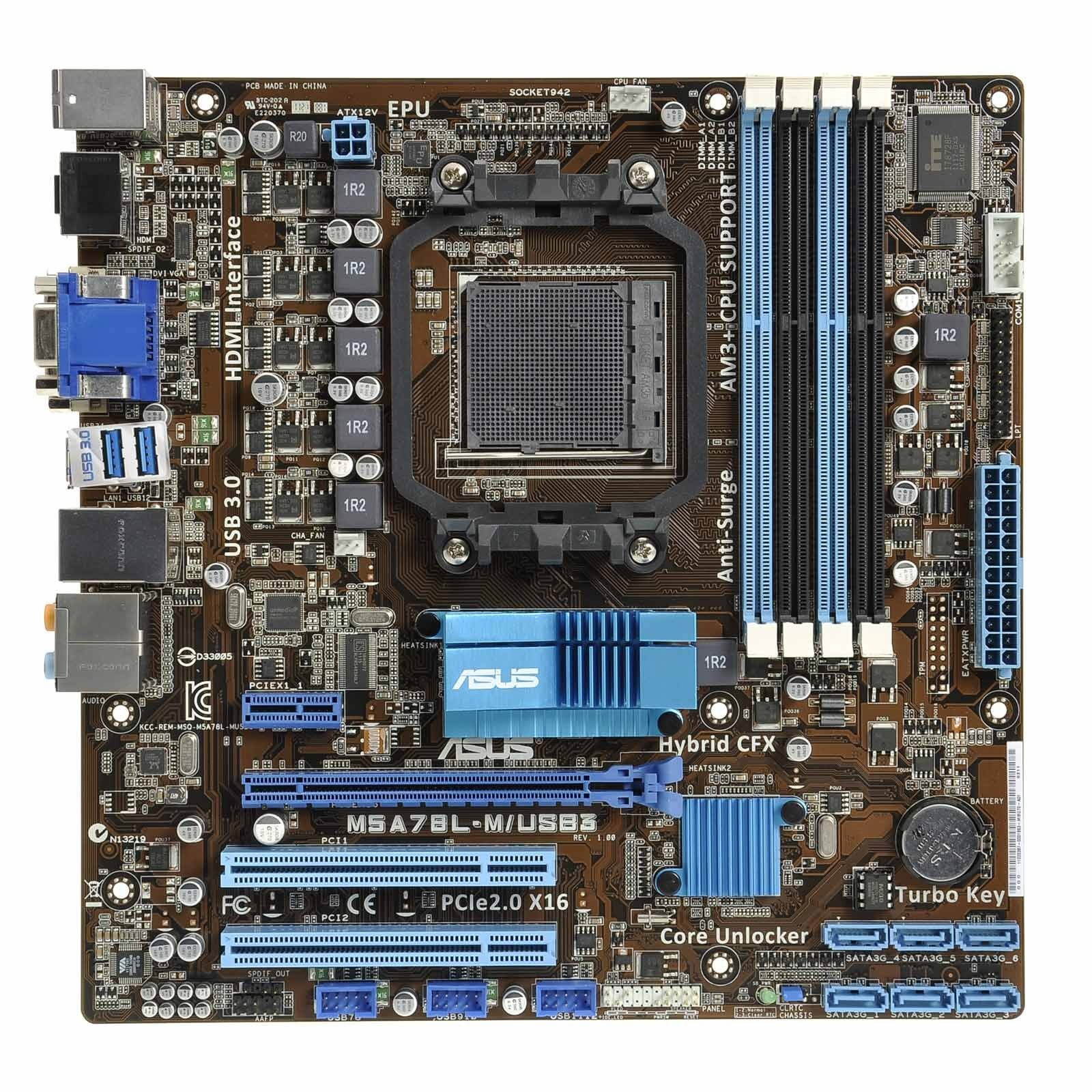 Asus M5A7BL-M/USB3 + AMD FX4300 processzor+ CPU Hűtő