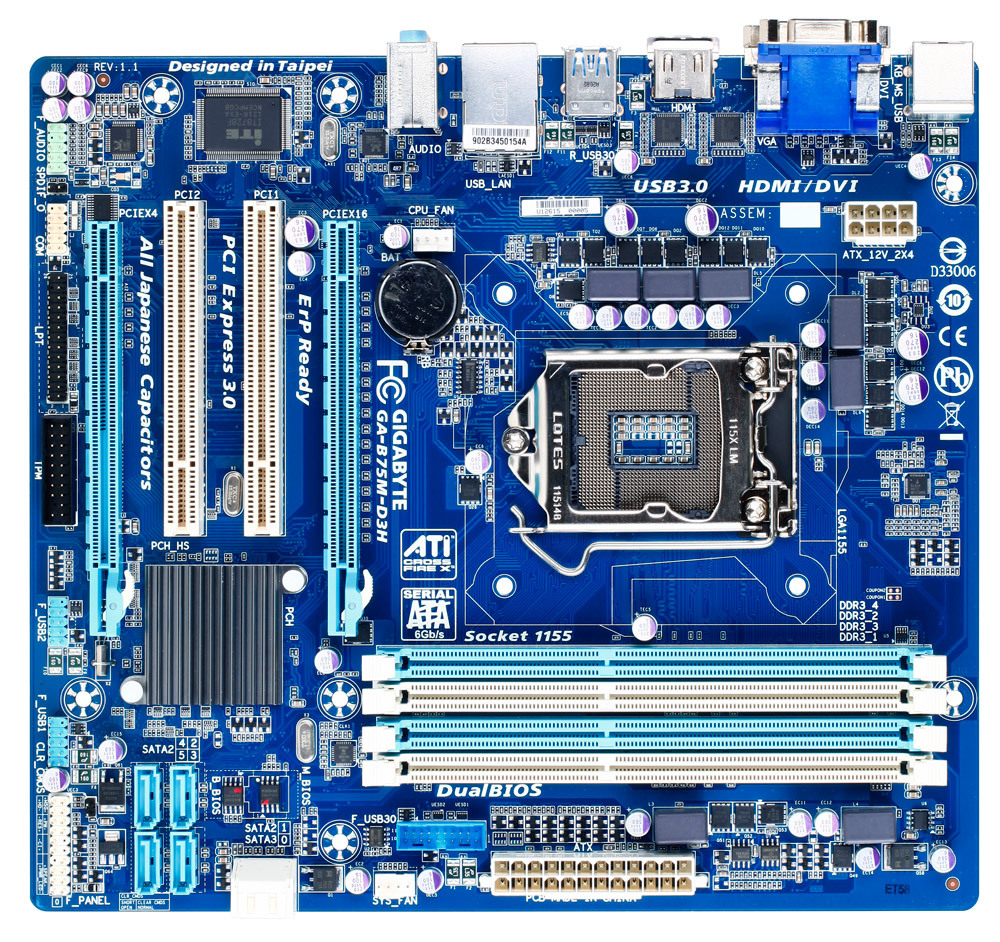Gigabyte GA-B75M-D3H s1155 (HDMI) alaplap