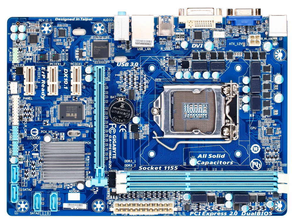 Gigabyte GA-H61MA-D2V s1155 alaplap