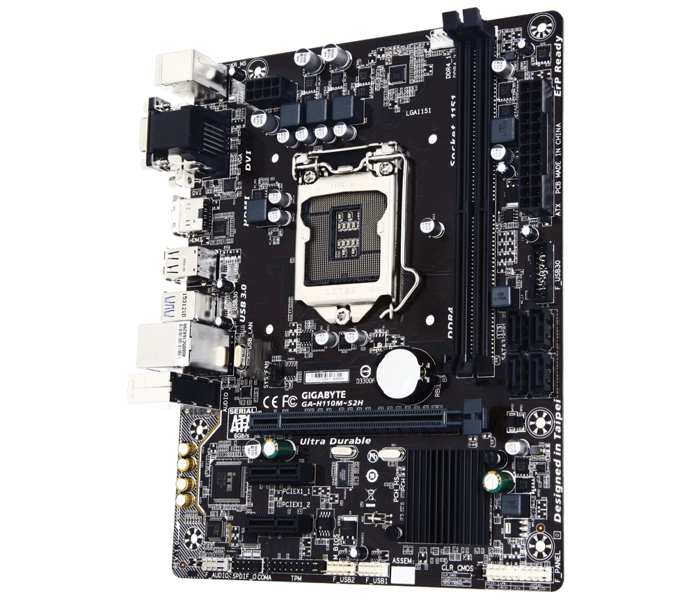 Gigabyte H110M-S2H s1151 alaplap + I3-6100 Processzor+CPU Hűtő
