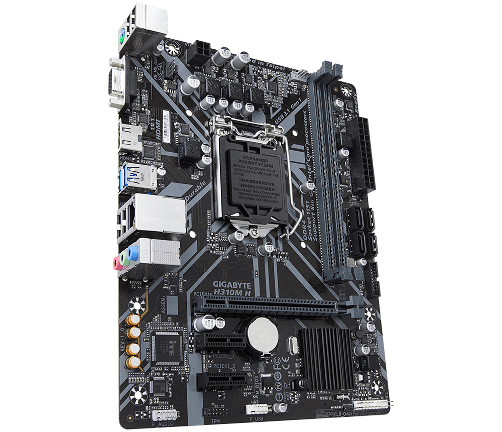 Gigabyte H310M H s1151 alaplap + I3-8100 Processzor+CPU Hűtő