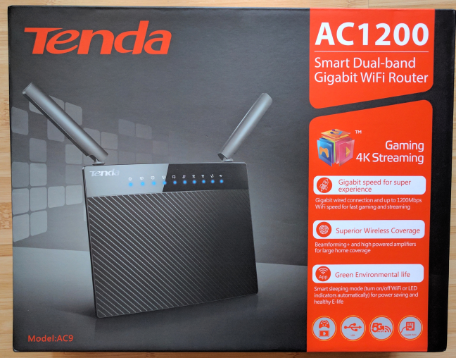 Tenda AC9 AC1200 1200Mbps 2 ant. wifi router 1xWAN, 4xgigabit LAN ÚJ bontott